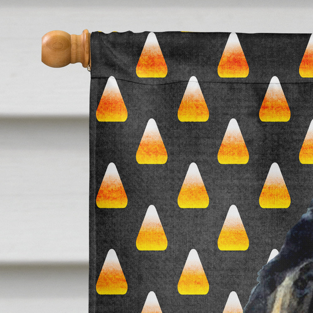 Tibetan Mastiff Candy Corn Halloween Portrait House Flag 28x40 Porch Sleeve Pole Decorative Outside Yard Banner Artwork Wall Hanging, Polyester