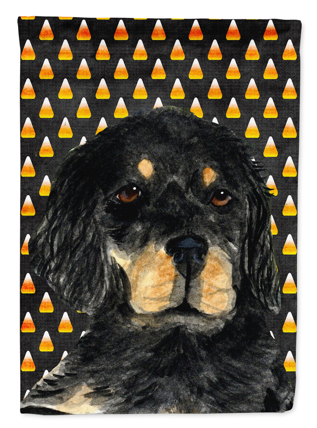 Gordon Setter Candy Corn Halloween Portrait House Flag 28x40 Porch Sleeve Pole Decorative Outside Yard Banner Artwork Wall Hanging, Polyester
