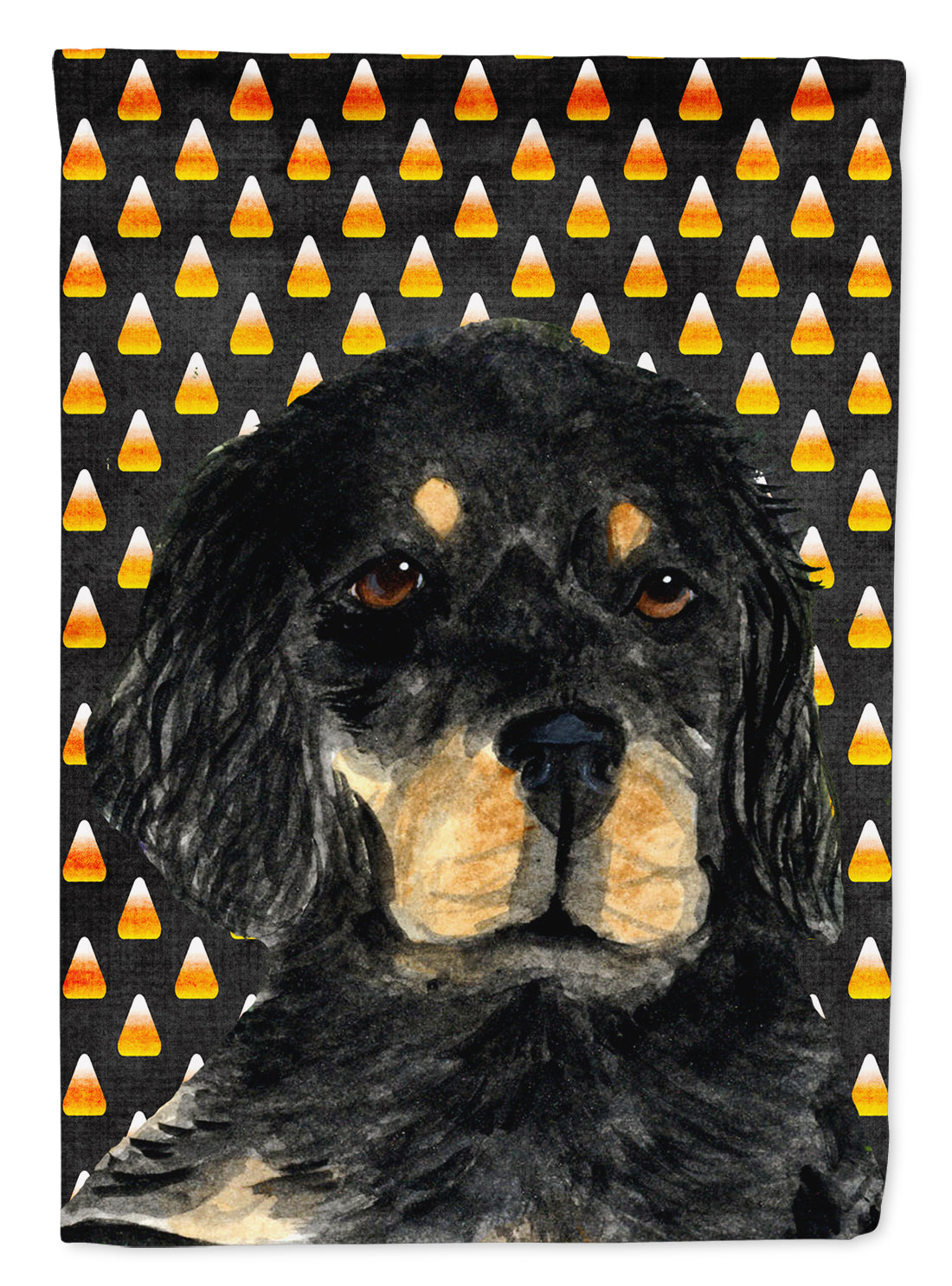 Gordon Setter Candy Corn Halloween Portrait House Flag 28x40 Porch Sleeve Pole Decorative Outside Yard Banner Artwork Wall Hanging, Polyester