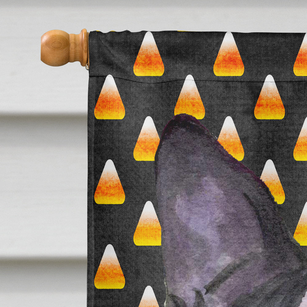 Boston Terrier Candy Corn Halloween Portrait House Flag 28x40 Porch Sleeve Pole Decorative Outside Yard Banner Artwork Wall Hanging, Polyester