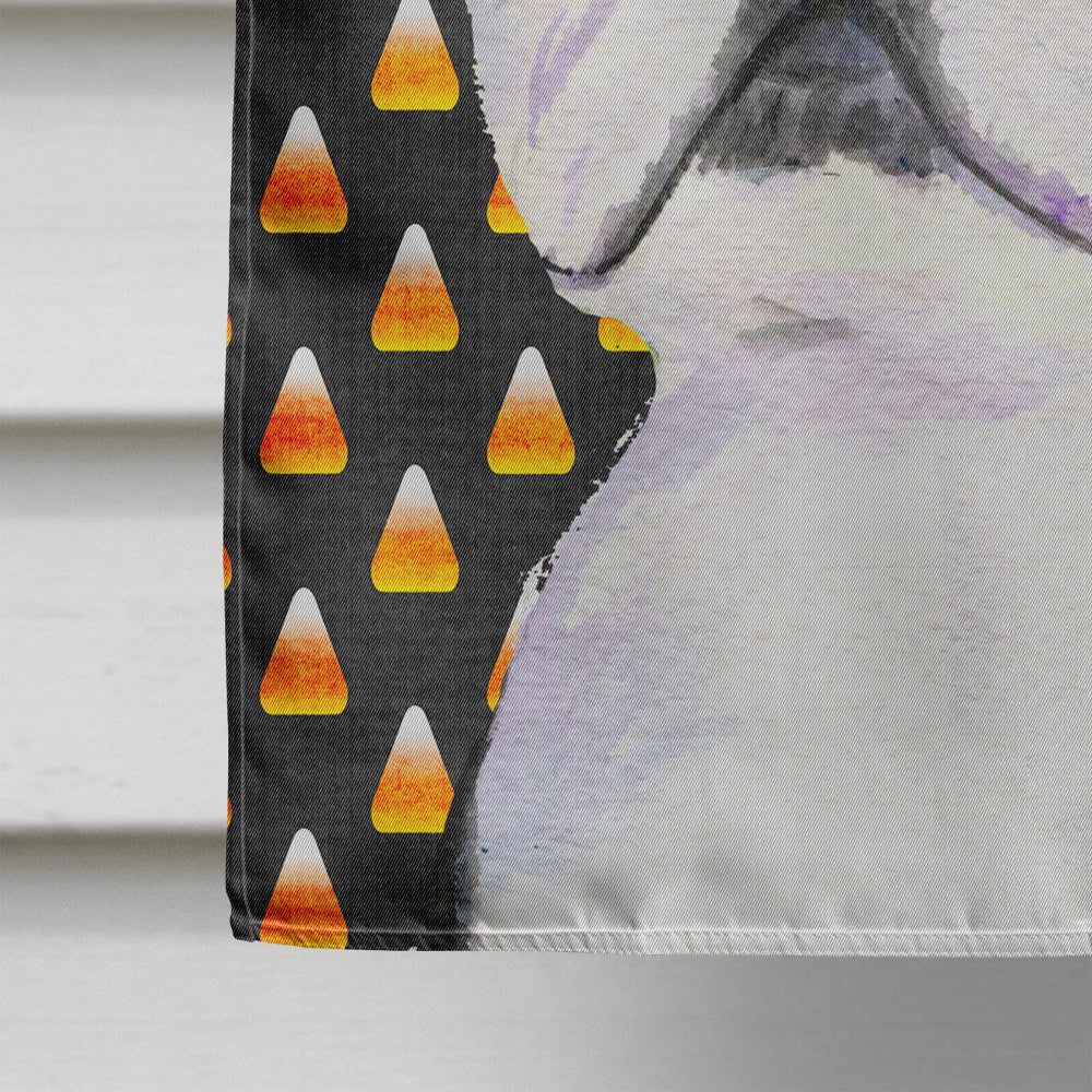 Boston Terrier Candy Corn Halloween Portrait House Flag 28x40 Porch Sleeve Pole Decorative Outside Yard Banner Artwork Wall Hanging, Polyester