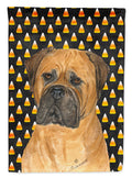 Bullmastiff Candy Corn Halloween Portrait House Flag 28x40 Porch Sleeve Pole Decorative Outside Yard Banner Artwork Wall Hanging, Polyester