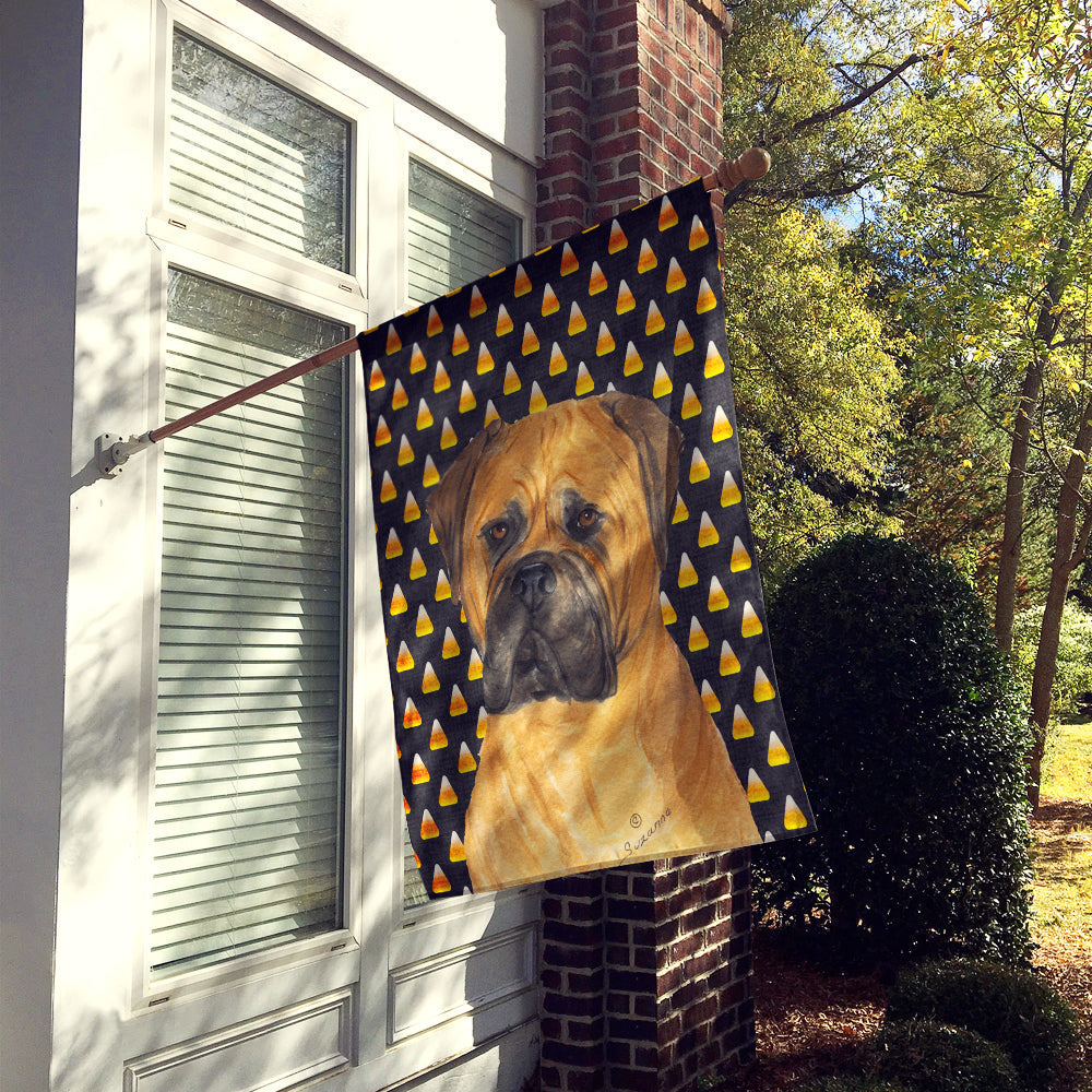 Bullmastiff Candy Corn Halloween Portrait House Flag 28x40 Porch Sleeve Pole Decorative Outside Yard Banner Artwork Wall Hanging, Polyester