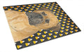 Bullmastiff Candy Corn Halloween Portrait Cutting Board Tempered Glass Kitchen Cutting Surface, Heat Resistant Chopping, Non-Slip Feet, Food Prep & Serving