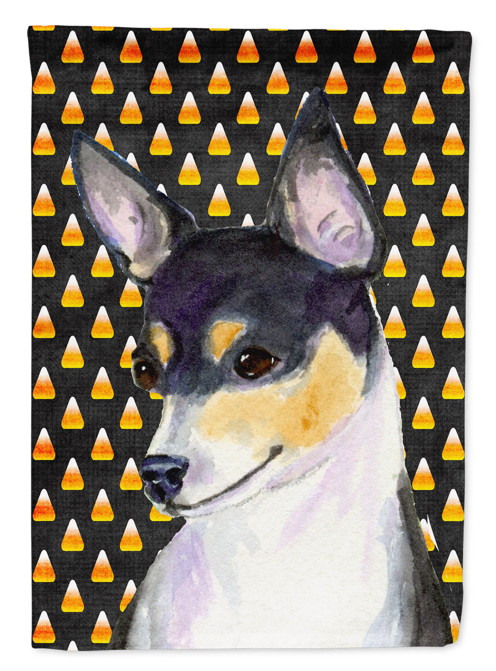 Chihuahua Candy Corn Halloween Portrait House Flag 28x40 Porch Sleeve Pole Decorative Outside Yard Banner Artwork Wall Hanging, Polyester