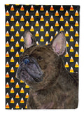 French Bulldog Candy Corn Halloween Portrait House Flag 28x40 Porch Sleeve Pole Decorative Outside Yard Banner Artwork Wall Hanging, Polyester