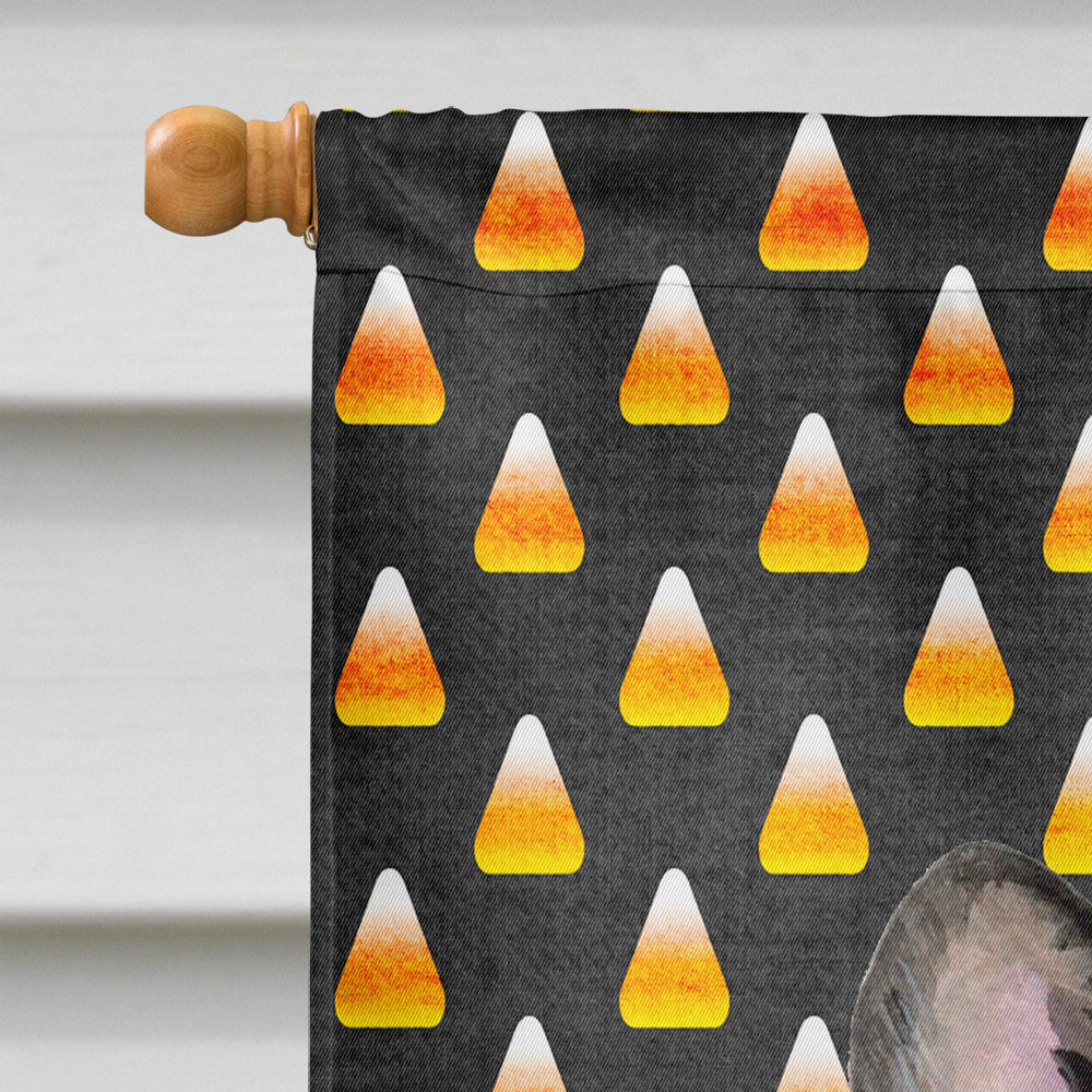 French Bulldog Candy Corn Halloween Portrait House Flag 28x40 Porch Sleeve Pole Decorative Outside Yard Banner Artwork Wall Hanging, Polyester