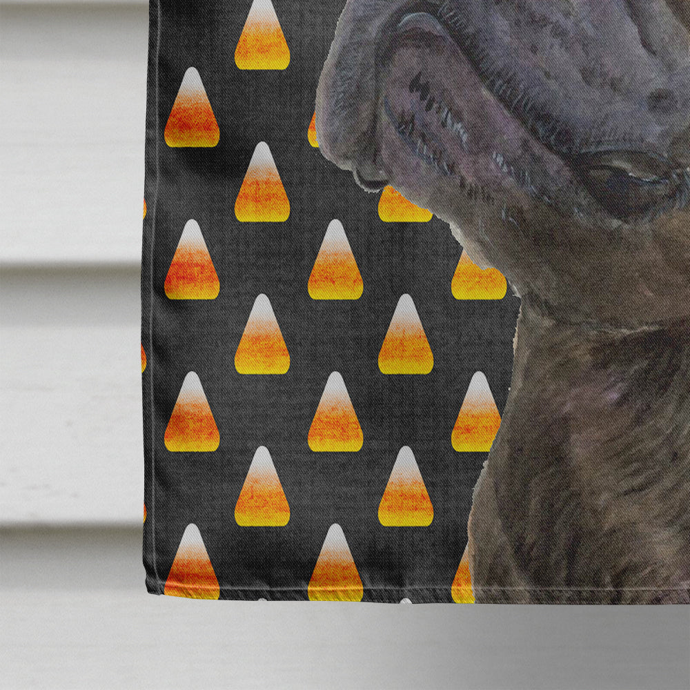 French Bulldog Candy Corn Halloween Portrait House Flag 28x40 Porch Sleeve Pole Decorative Outside Yard Banner Artwork Wall Hanging, Polyester
