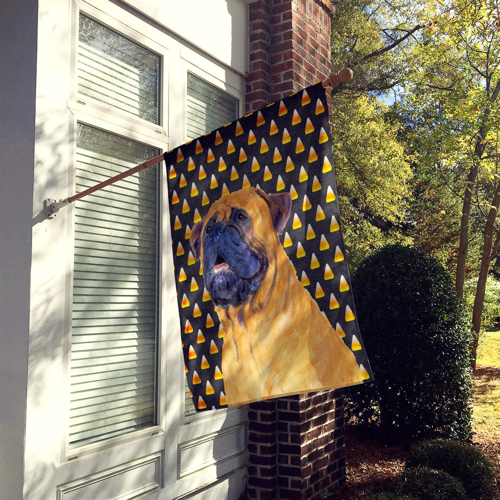 Mastiff Candy Corn Halloween Portrait House Flag 28x40 Porch Sleeve Pole Decorative Outside Yard Banner Artwork Wall Hanging, Polyester