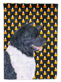 Akita Candy Corn Halloween Portrait House Flag 28x40 Porch Sleeve Pole Decorative Outside Yard Banner Artwork Wall Hanging, Polyester