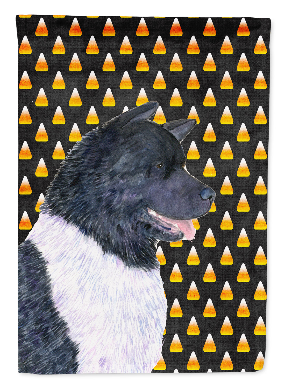 Akita Candy Corn Halloween Portrait Garden Flag Mailbox Decorative Yard Banner Outside Patio Artwork for Flower Beds, Garden Size, Multicolor