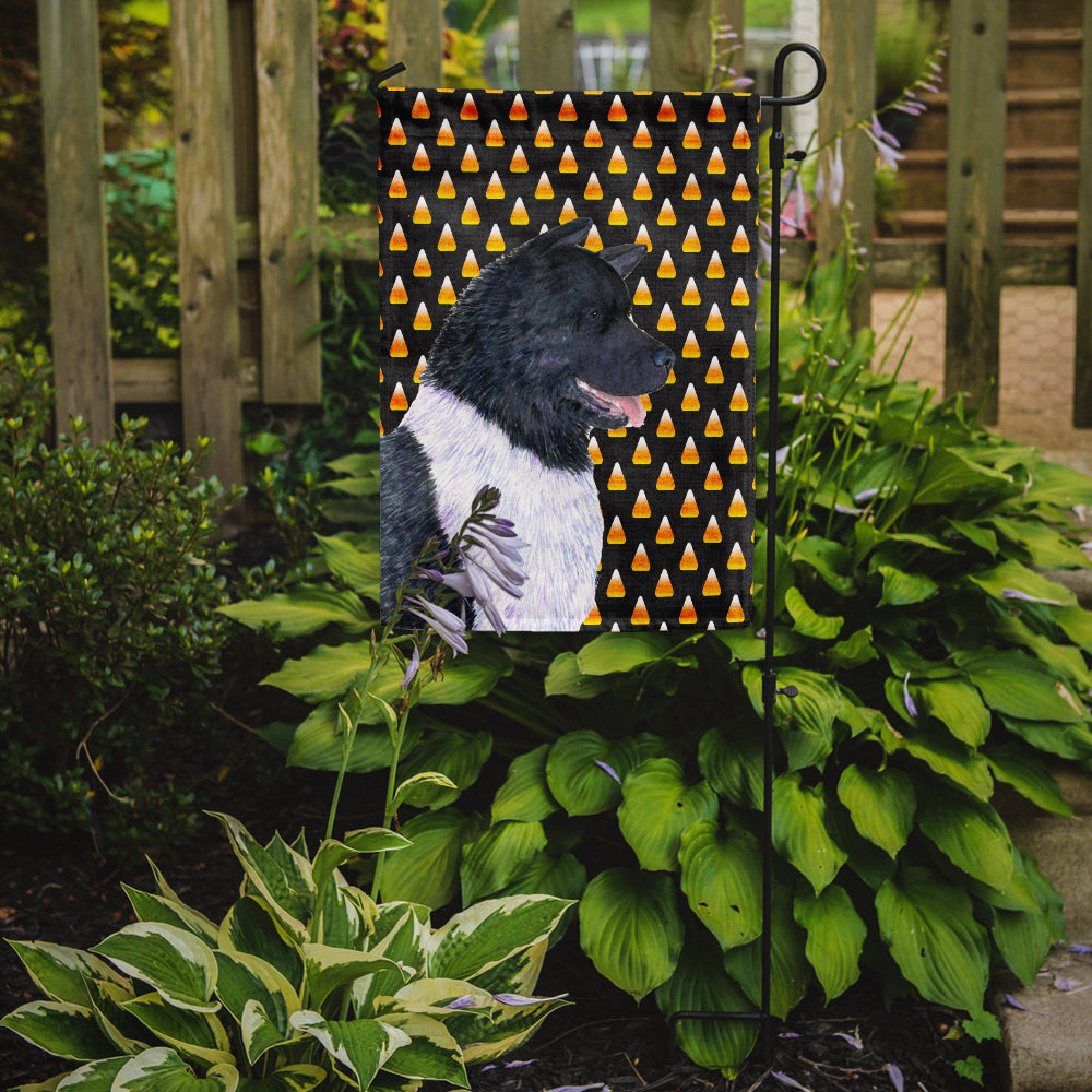 Akita Candy Corn Halloween Portrait Garden Flag Mailbox Decorative Yard Banner Outside Patio Artwork for Flower Beds, Garden Size, Multicolor