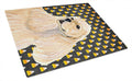 Cocker Spaniel Candy Corn Halloween Portrait Cutting Board Tempered Glass Kitchen Cutting Surface, Heat Resistant Chopping, Non-Slip Feet, Food Prep & Serving
