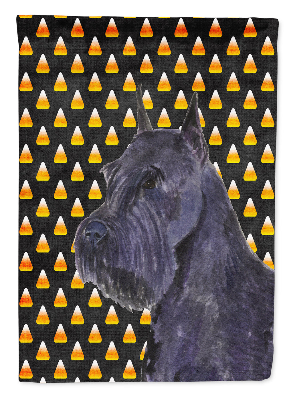Schnauzer Giant Candy Corn Halloween Portrait House Flag 28x40 Porch Sleeve Pole Decorative Outside Yard Banner Artwork Wall Hanging, Polyester
