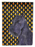 Schnauzer Giant Candy Corn Halloween Portrait House Flag 28x40 Porch Sleeve Pole Decorative Outside Yard Banner Artwork Wall Hanging, Polyester