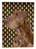 Field Spaniel Candy Corn Halloween Portrait House Flag 28x40 Porch Sleeve Pole Decorative Outside Yard Banner Artwork Wall Hanging, Polyester