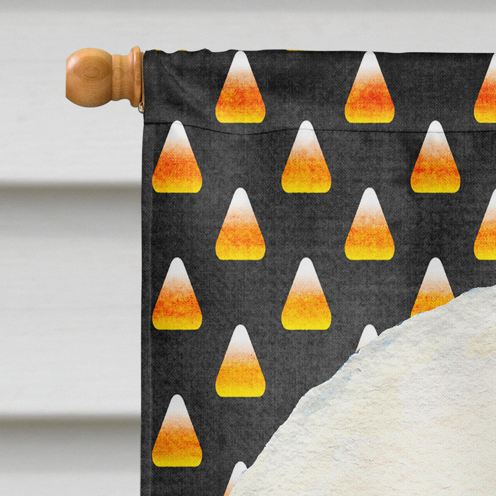 Bichon Frise Candy Corn Halloween Portrait House Flag 28x40 Porch Sleeve Pole Decorative Outside Yard Banner Artwork Wall Hanging, Polyester