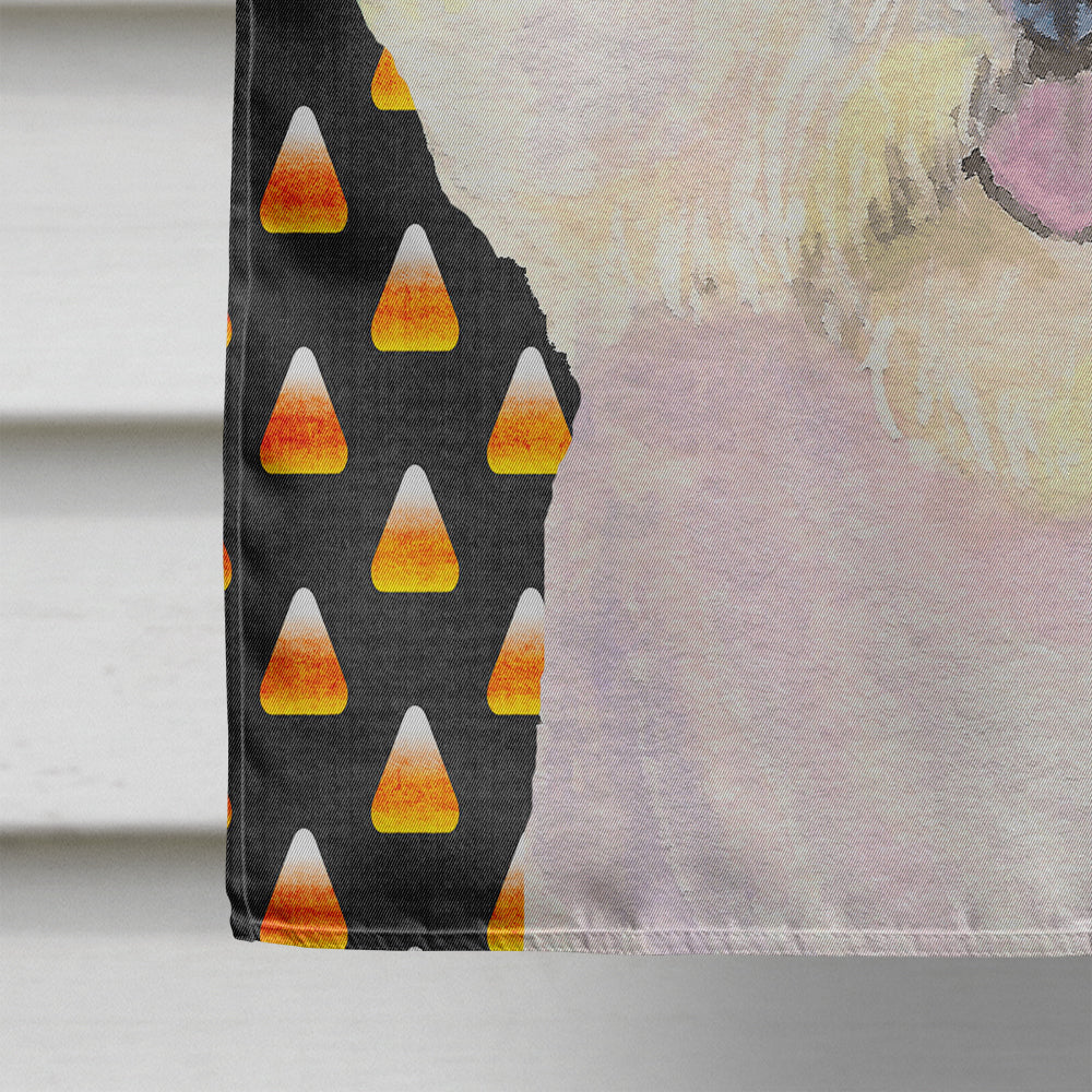 Bichon Frise Candy Corn Halloween Portrait House Flag 28x40 Porch Sleeve Pole Decorative Outside Yard Banner Artwork Wall Hanging, Polyester