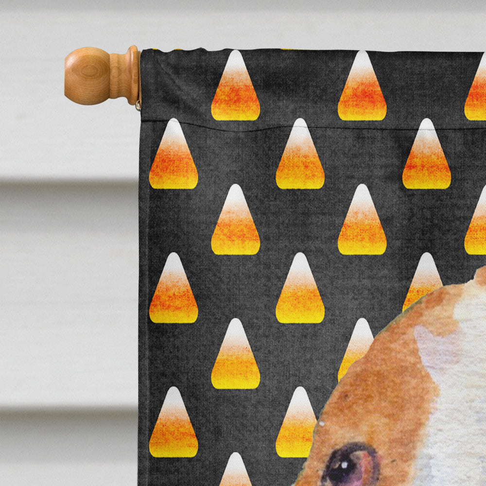 Basset Hound Candy Corn Halloween Portrait House Flag 28x40 Porch Sleeve Pole Decorative Outside Yard Banner Artwork Wall Hanging, Polyester