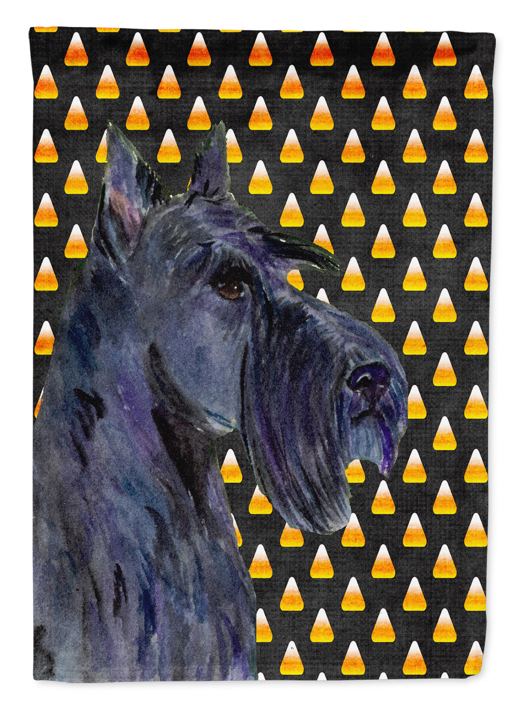 Scottish Terrier Candy Corn Halloween Portrait House Flag 28x40 Porch Sleeve Pole Decorative Outside Yard Banner Artwork Wall Hanging, Polyester