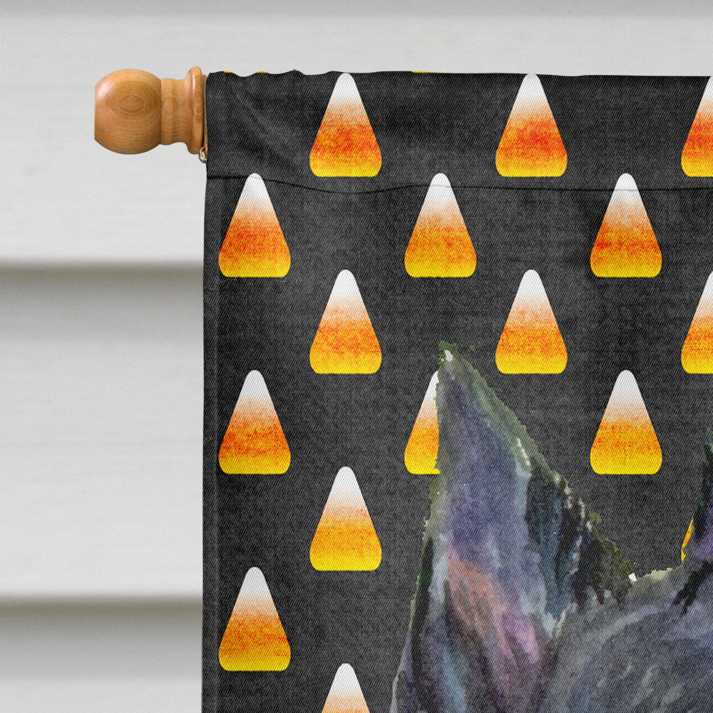 Scottish Terrier Candy Corn Halloween Portrait House Flag 28x40 Porch Sleeve Pole Decorative Outside Yard Banner Artwork Wall Hanging, Polyester
