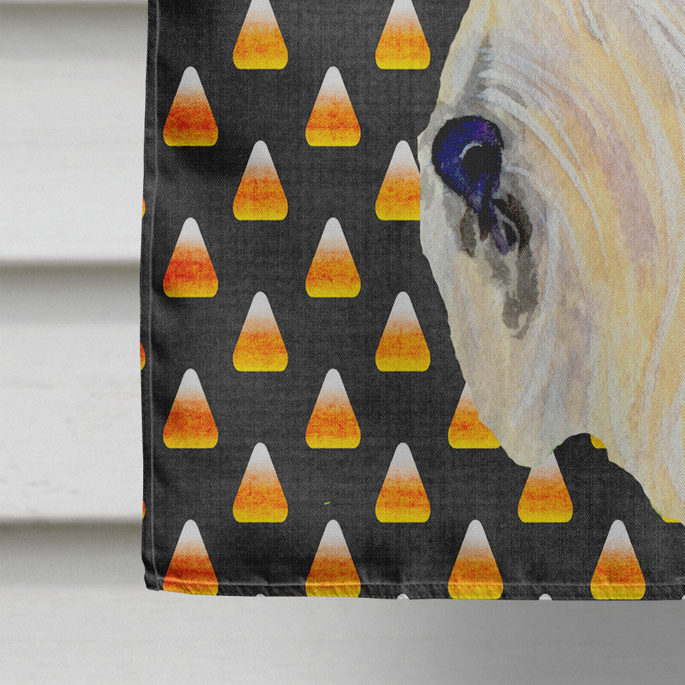 Scottish Terrier Wheaten Candy Corn Halloween Portrait House Flag 28x40 Porch Sleeve Pole Decorative Outside Yard Banner Artwork Wall Hanging, Polyester