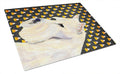 Scottish Terrier Wheaten Candy Corn Halloween Portrait Cutting Board Tempered Glass Kitchen Cutting Surface, Heat Resistant Chopping, Non-Slip Feet, Food Prep & Serving