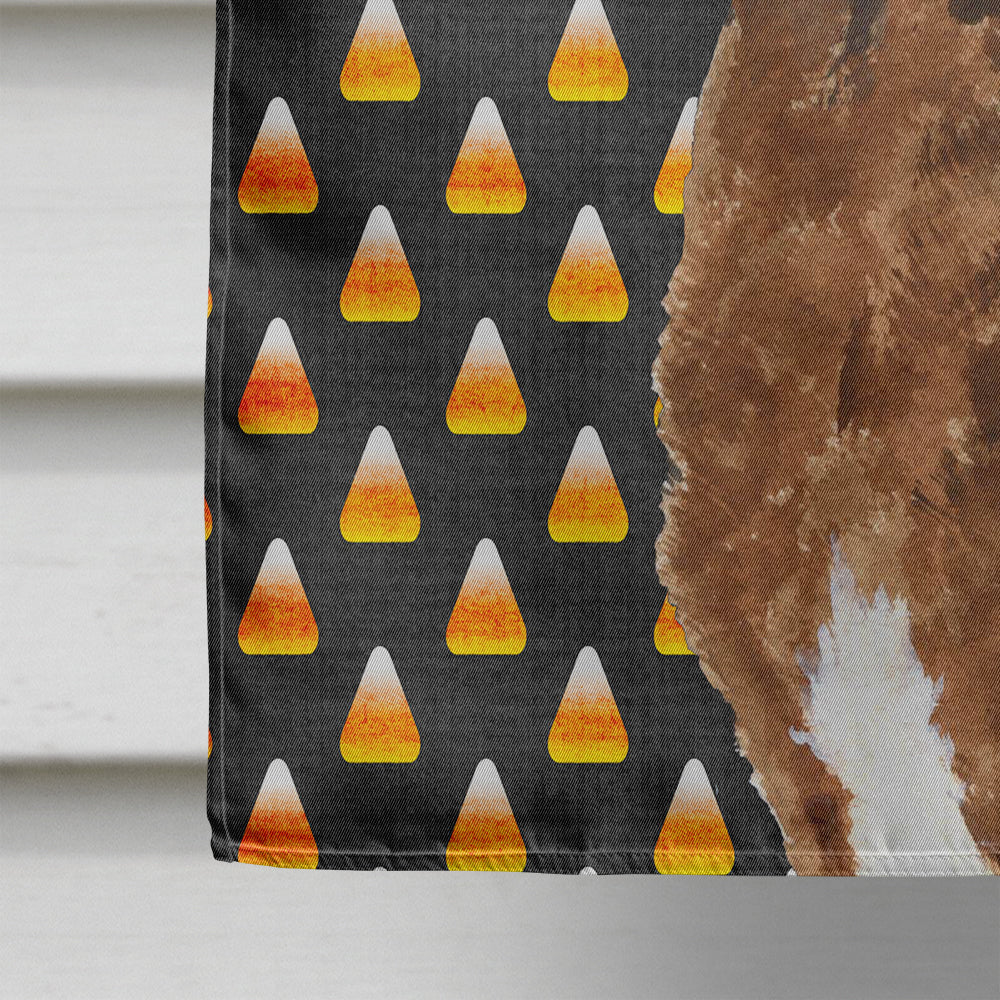 Chesapeake Bay Retriever Wheaten Candy Corn Halloween Portrait House Flag 28x40 Porch Sleeve Pole Decorative Outside Yard Banner Artwork Wall Hanging, Polyester