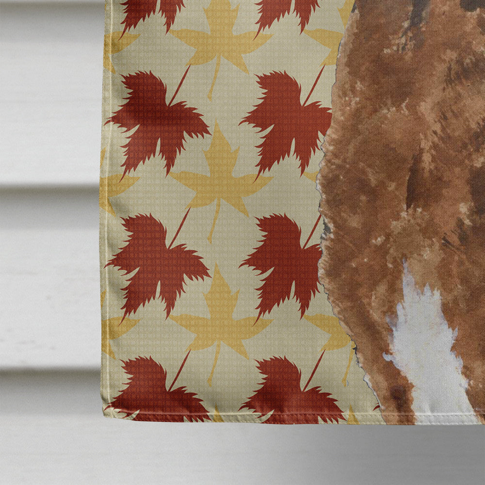 Chesapeake Bay Retriever Fall Leaves Portrait House Flag 28x40 Porch Sleeve Pole Decorative Outside Yard Banner Artwork Wall Hanging, Polyester