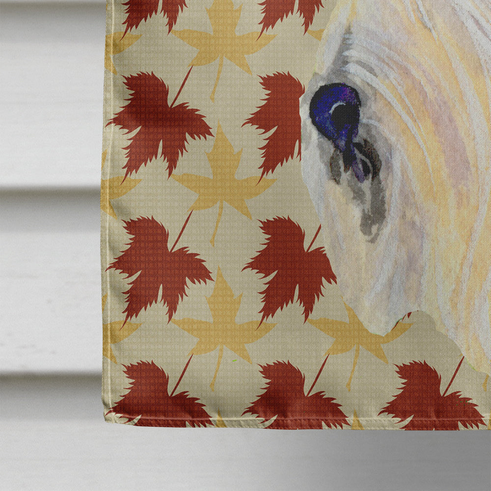 Scottish Terrier Wheaten Fall Leaves Portrait House Flag 28x40 Porch Sleeve Pole Decorative Outside Yard Banner Artwork Wall Hanging, Polyester