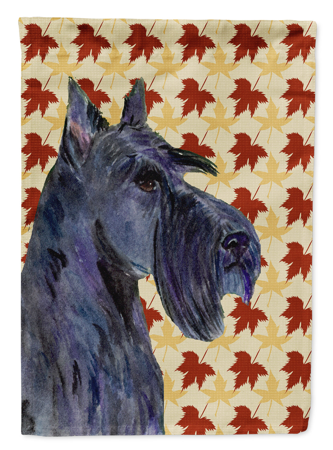Scottish Terrier Fall Leaves Portrait House Flag 28x40 Porch Sleeve Pole Decorative Outside Yard Banner Artwork Wall Hanging, Polyester
