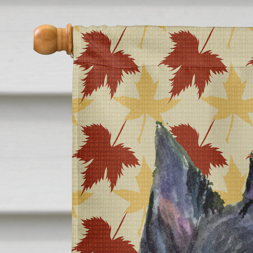 Scottish Terrier Fall Leaves Portrait House Flag 28x40 Porch Sleeve Pole Decorative Outside Yard Banner Artwork Wall Hanging, Polyester