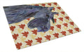 Scottish Terrier Fall Leaves Portrait Cutting Board Tempered Glass Kitchen Cutting Surface, Heat Resistant Chopping, Non-Slip Feet, Food Prep & Serving