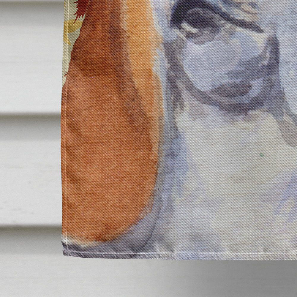 Bulldog English Fall Leaves Portrait House Flag 28x40 Porch Sleeve Pole Decorative Outside Yard Banner Artwork Wall Hanging, Polyester