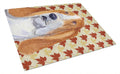 Bulldog English Fall Leaves Portrait Cutting Board Tempered Glass Kitchen Cutting Surface, Heat Resistant Chopping, Non-Slip Feet, Food Prep & Serving