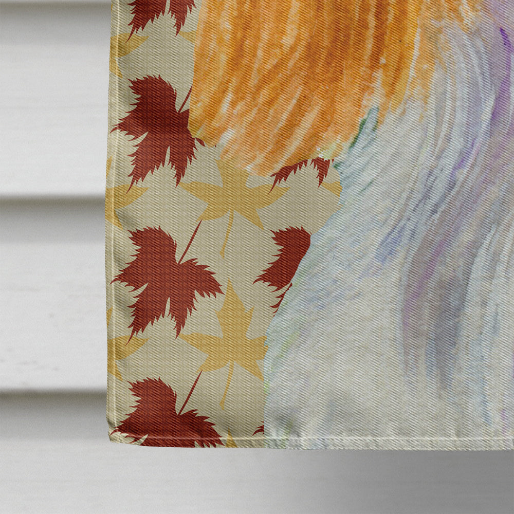Cavalier Spaniel Fall Leaves Portrait House Flag 28x40 Porch Sleeve Pole Decorative Outside Yard Banner Artwork Wall Hanging, Polyester