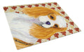Cavalier Spaniel Fall Leaves Portrait Cutting Board Tempered Glass Kitchen Cutting Surface, Heat Resistant Chopping, Non-Slip Feet, Food Prep & Serving