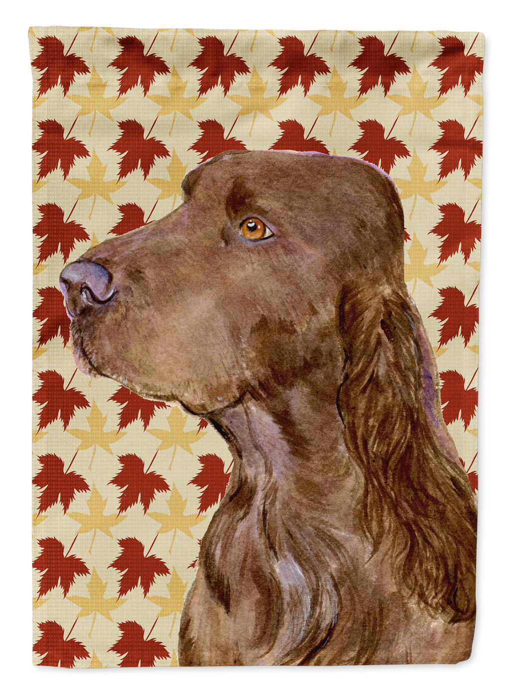 Field Spaniel Fall Leaves Portrait House Flag 28x40 Porch Sleeve Pole Decorative Outside Yard Banner Artwork Wall Hanging, Polyester