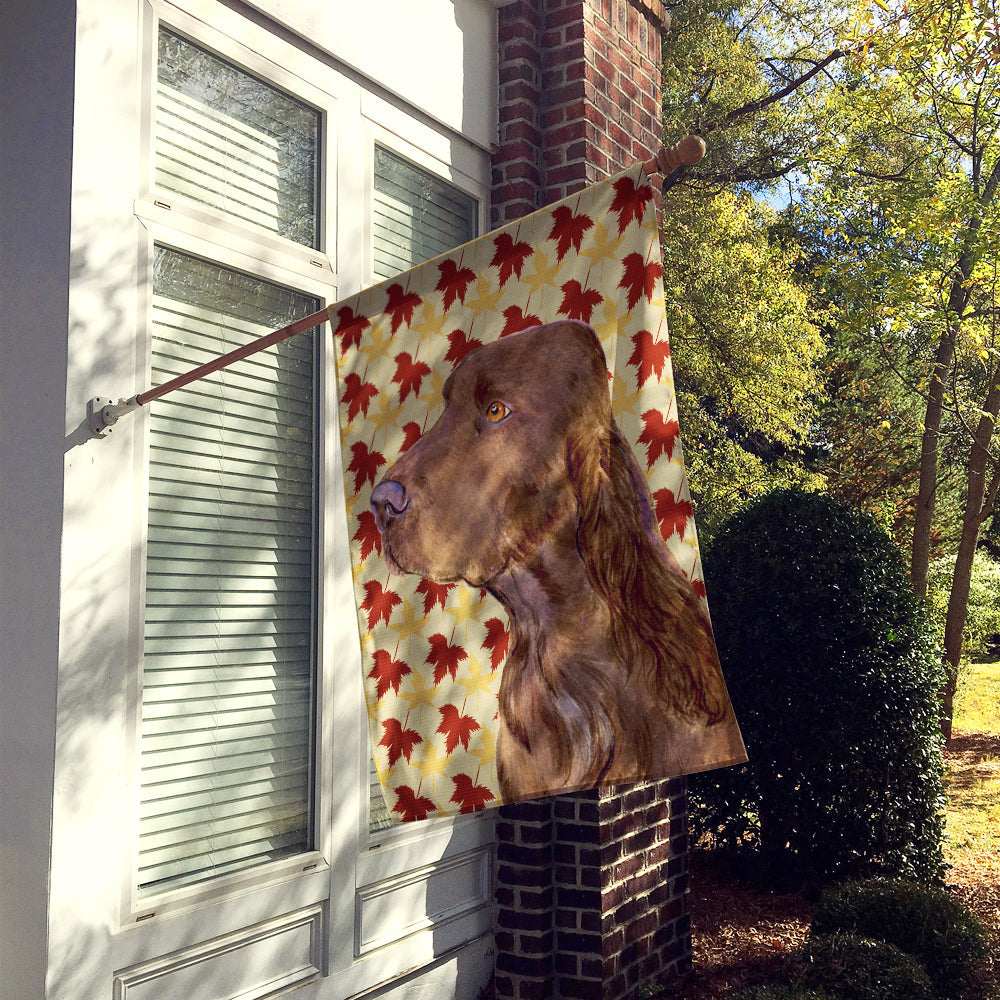 Field Spaniel Fall Leaves Portrait House Flag 28x40 Porch Sleeve Pole Decorative Outside Yard Banner Artwork Wall Hanging, Polyester