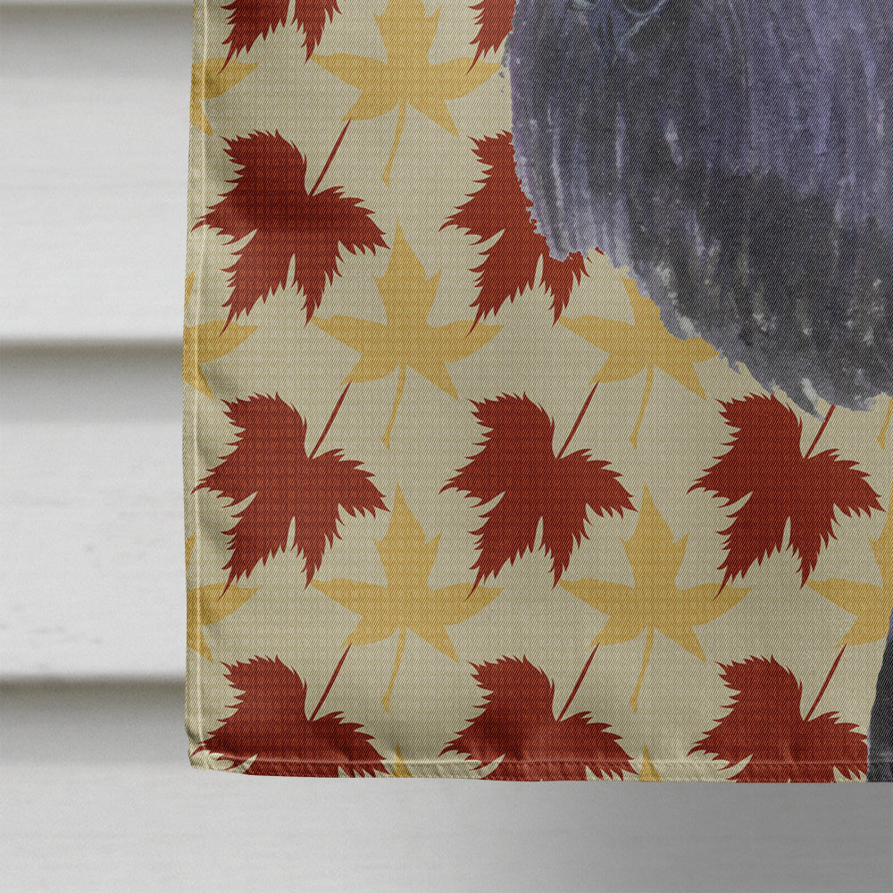 Schnauzer Giant Fall Leaves Portrait House Flag 28x40 Porch Sleeve Pole Decorative Outside Yard Banner Artwork Wall Hanging, Polyester
