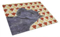 Schnauzer Giant Fall Leaves Portrait Cutting Board Tempered Glass Kitchen Cutting Surface, Heat Resistant Chopping, Non-Slip Feet, Food Prep & Serving