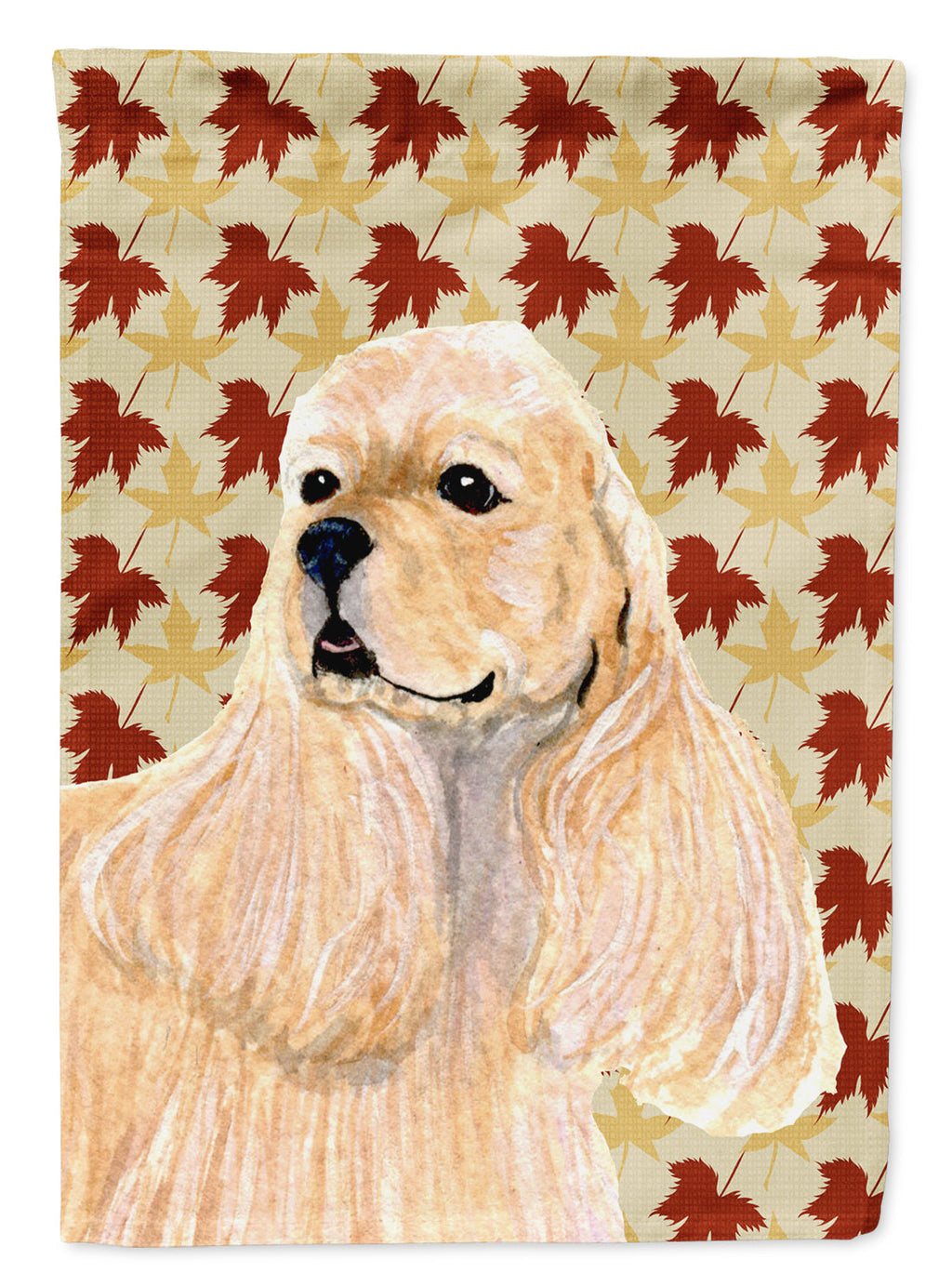 Cocker Spaniel Fall Leaves Portrait House Flag 28x40 Porch Sleeve Pole Decorative Outside Yard Banner Artwork Wall Hanging, Polyester
