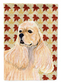 Cocker Spaniel Fall Leaves Portrait House Flag 28x40 Porch Sleeve Pole Decorative Outside Yard Banner Artwork Wall Hanging, Polyester