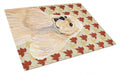 Cocker Spaniel Fall Leaves Portrait Cutting Board Tempered Glass Kitchen Cutting Surface, Heat Resistant Chopping, Non-Slip Feet, Food Prep & Serving