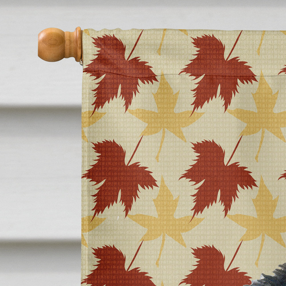 Akita Fall Leaves Portrait House Flag 28x40 Porch Sleeve Pole Decorative Outside Yard Banner Artwork Wall Hanging, Polyester