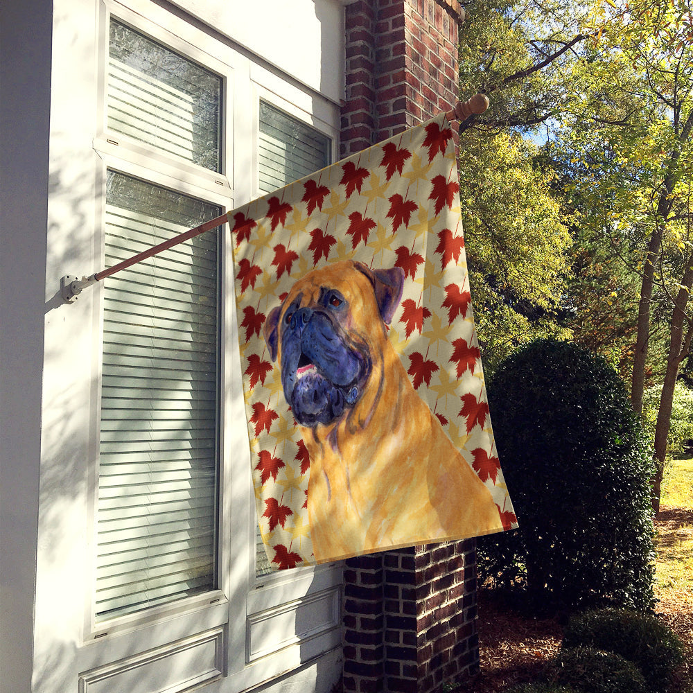 Mastiff Fall Leaves Portrait House Flag 28x40 Porch Sleeve Pole Decorative Outside Yard Banner Artwork Wall Hanging, Polyester