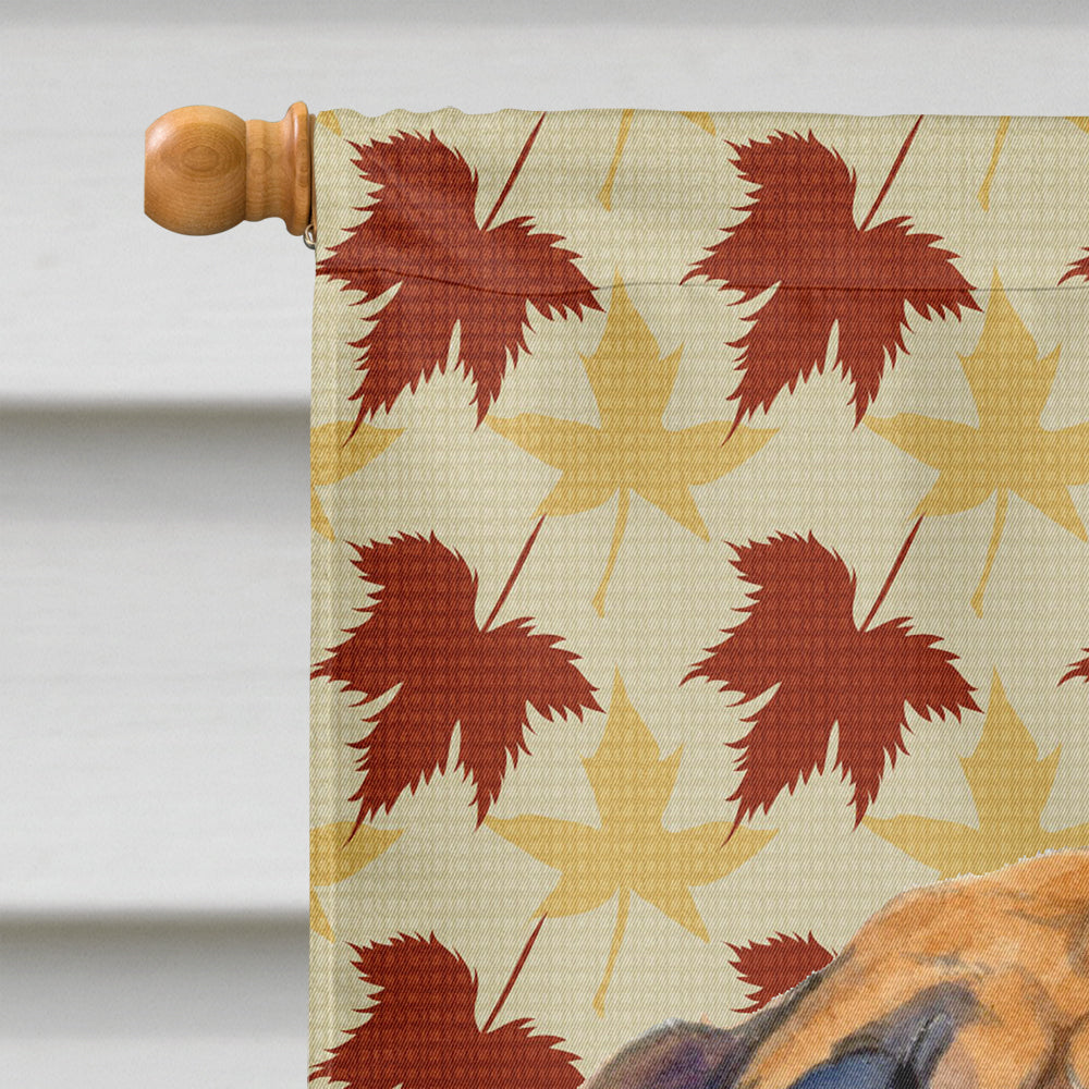 Mastiff Fall Leaves Portrait House Flag 28x40 Porch Sleeve Pole Decorative Outside Yard Banner Artwork Wall Hanging, Polyester