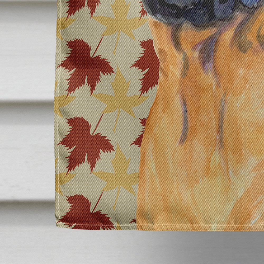 Mastiff Fall Leaves Portrait House Flag 28x40 Porch Sleeve Pole Decorative Outside Yard Banner Artwork Wall Hanging, Polyester