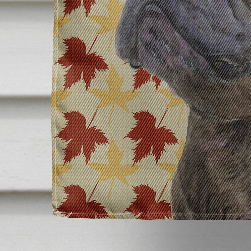 French Bulldog Fall Leaves Portrait House Flag 28x40 Porch Sleeve Pole Decorative Outside Yard Banner Artwork Wall Hanging, Polyester