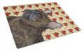 French Bulldog Fall Leaves Portrait Cutting Board Tempered Glass Kitchen Cutting Surface, Heat Resistant Chopping, Non-Slip Feet, Food Prep & Serving